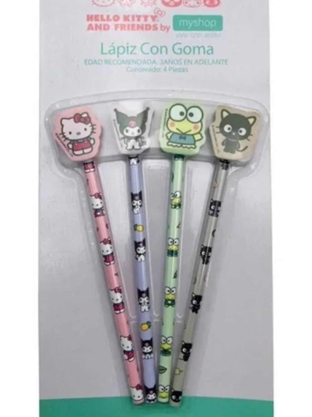 New set of sanrio hello kitty and friends pencils 4 pc
